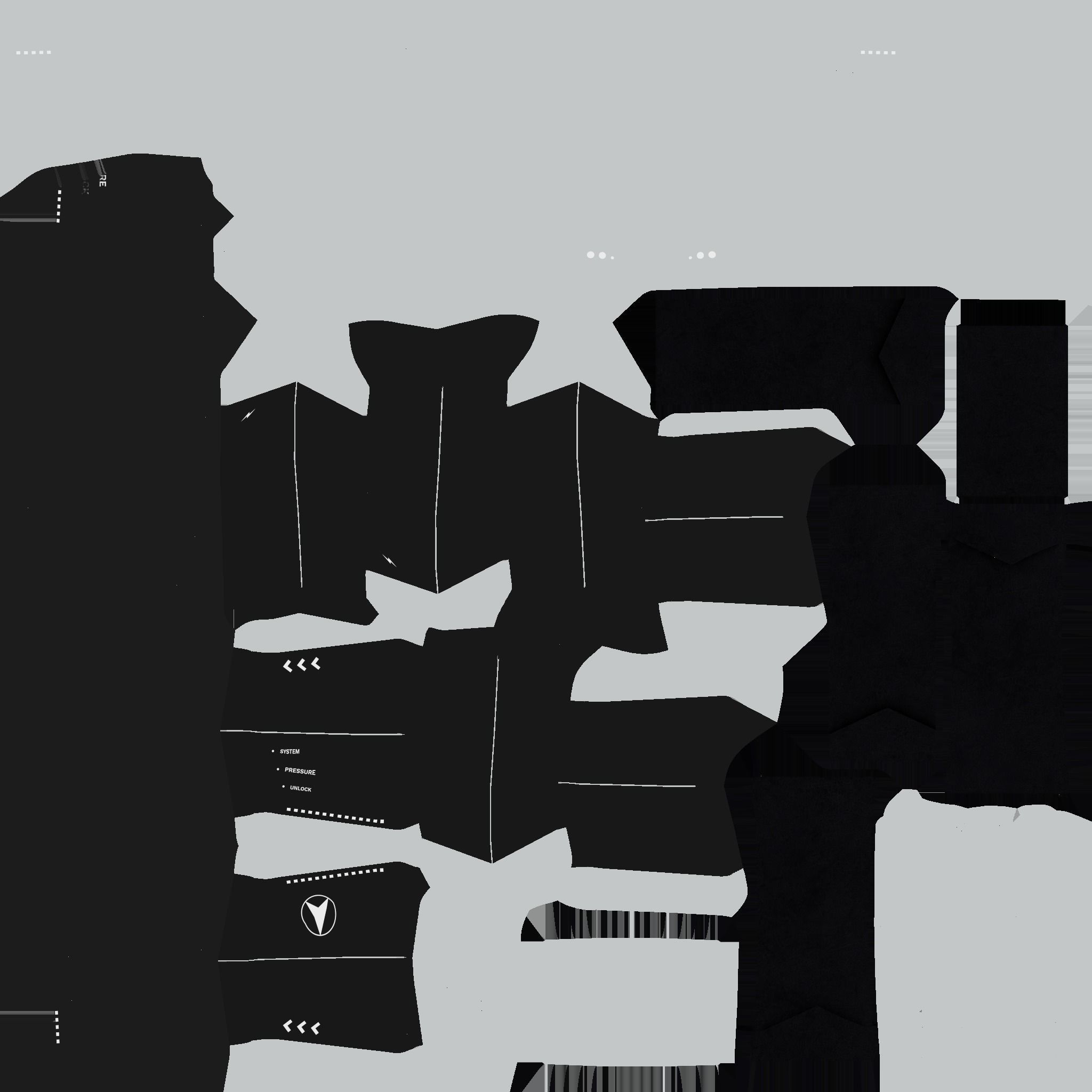 SciFi Glasses C03 Black Metal - Character Design Fashion Low-poly 3D model_18