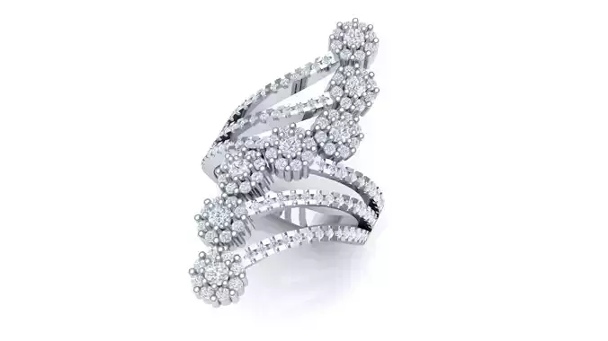  Ring with Gemstone and Diamonds 3D print model