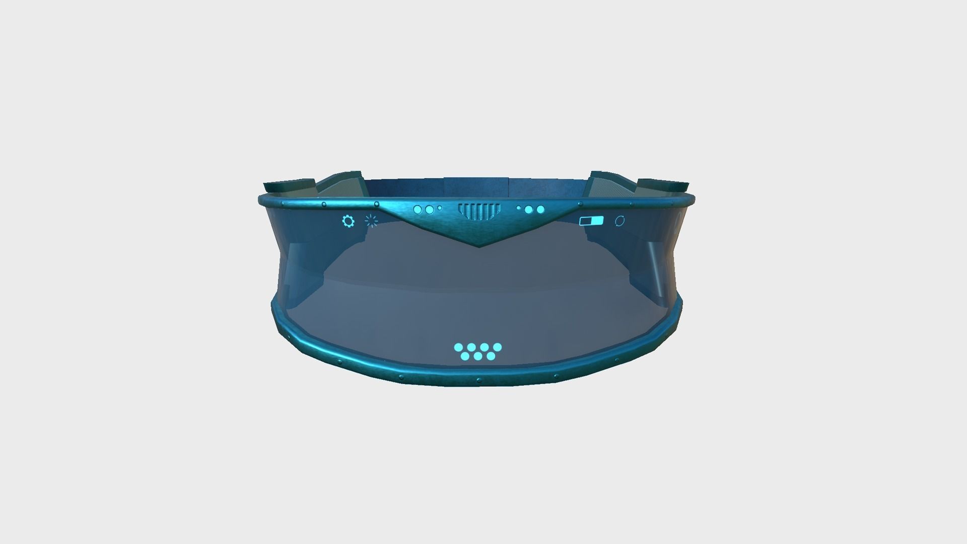 SciFi Glasses C04 Blue - Character Design Fashion Low-poly 3D model_1