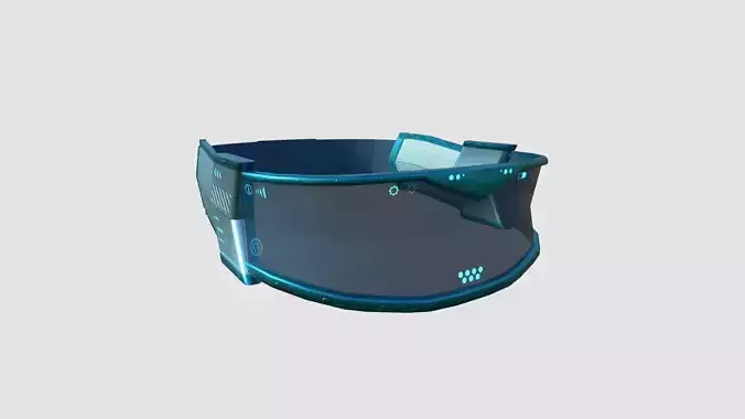 SciFi Glasses C04 Blue - Character Design Fashion Low-poly 3D model