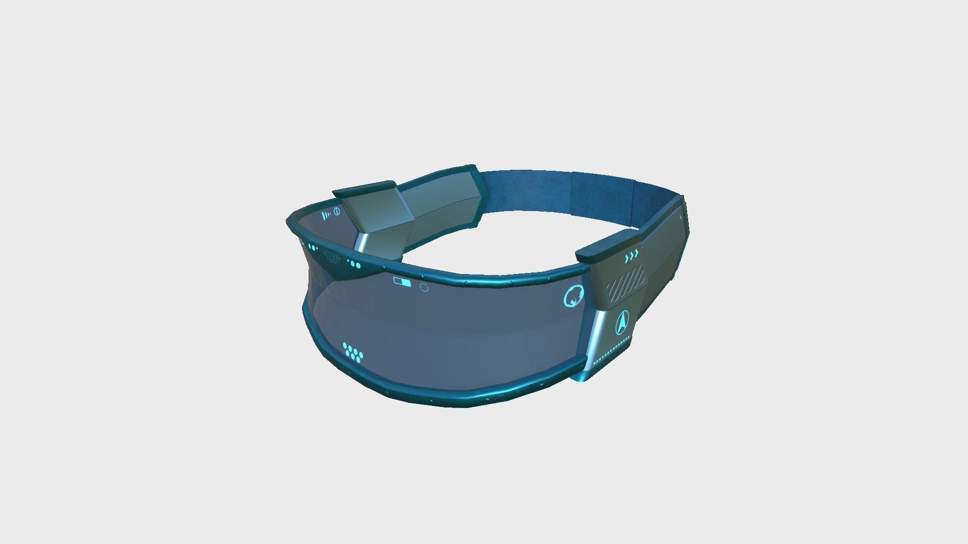 SciFi Glasses C04 Blue - Character Design Fashion Low-poly 3D model_3