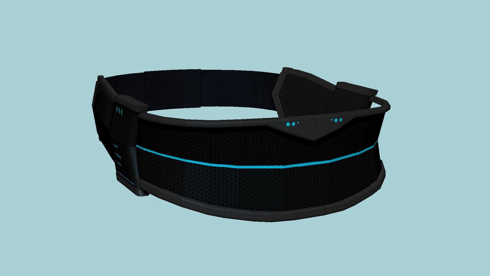 SciFi Glasses C05 Black Grid - Character Design Fashion Low-poly 3D model_6