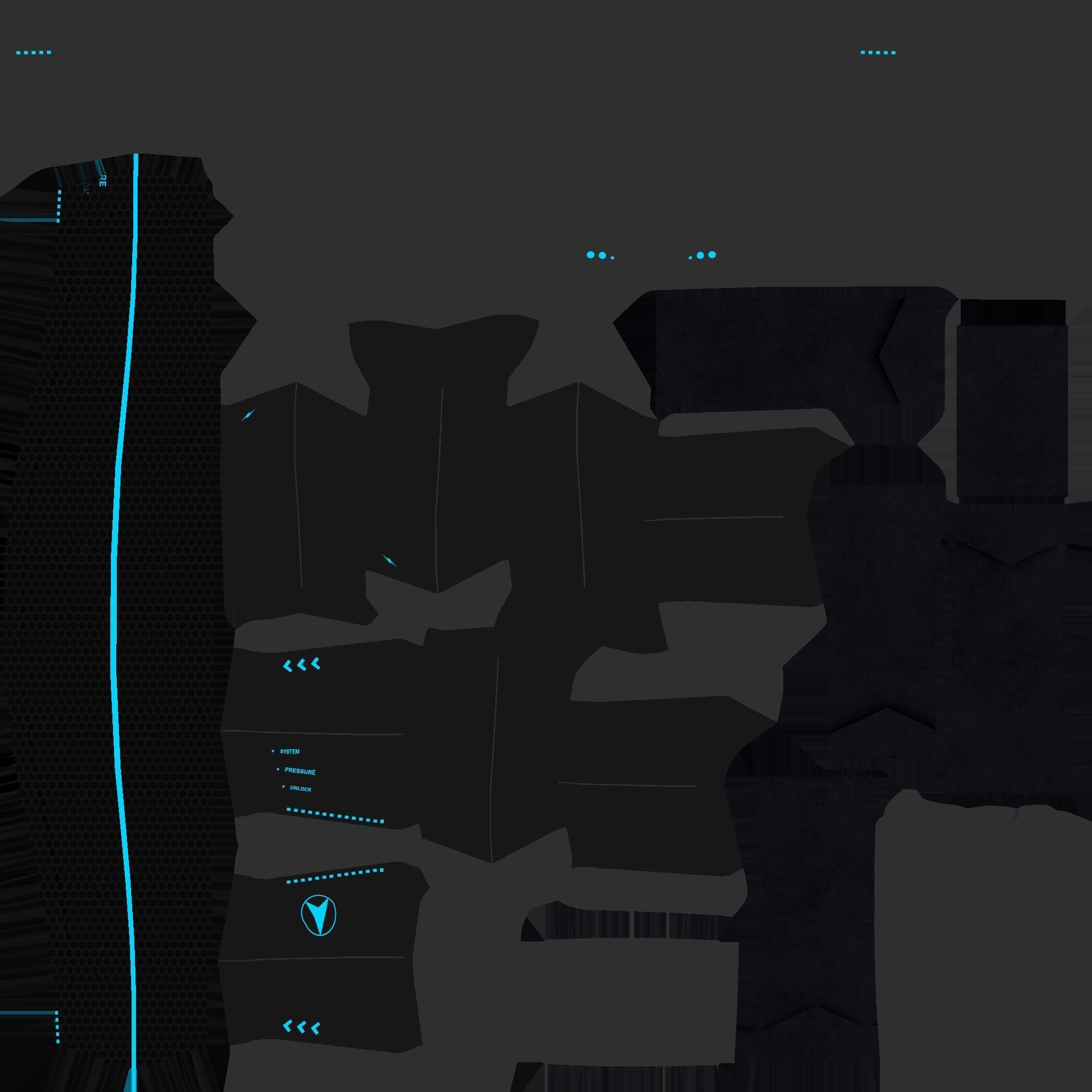 SciFi Glasses C05 Black Grid - Character Design Fashion Low-poly 3D model_18