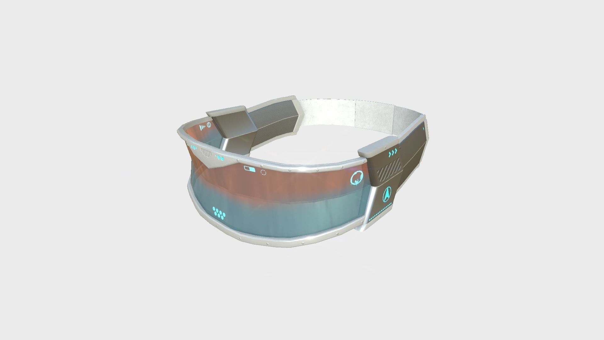 SciFi Glasses C06 White - Character Design Fashion Low-poly 3D model_3