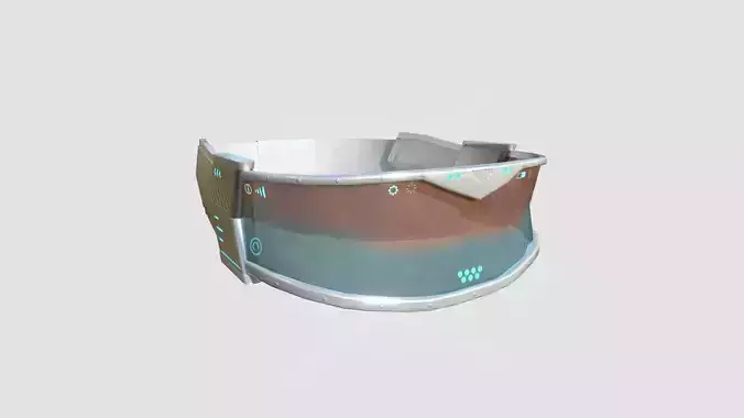 SciFi Glasses C06 White - Character Design Fashion Low-poly 3D model