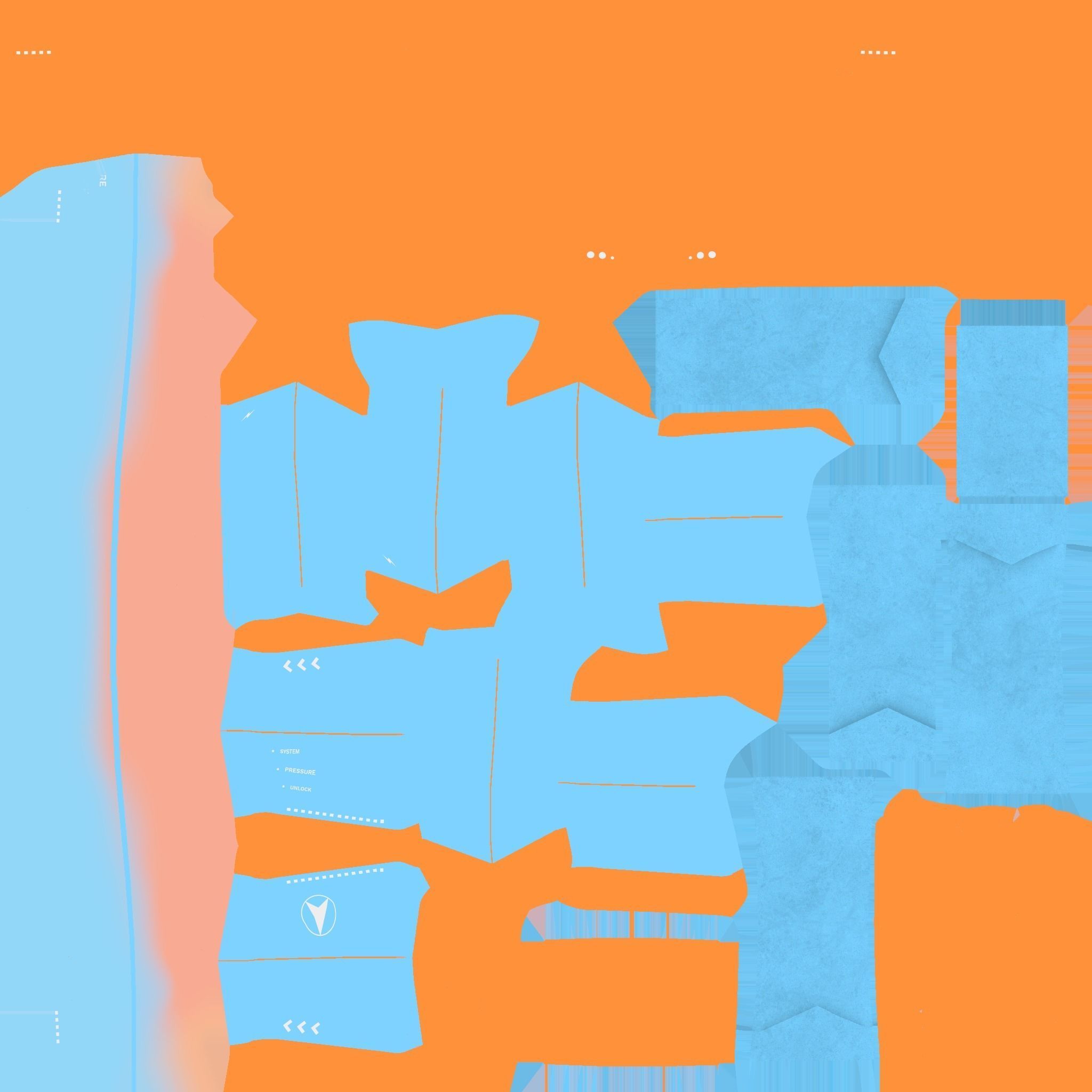 SciFi Glasses C07 Orange Blue - Character Design Fashion Low-poly 3D model_23