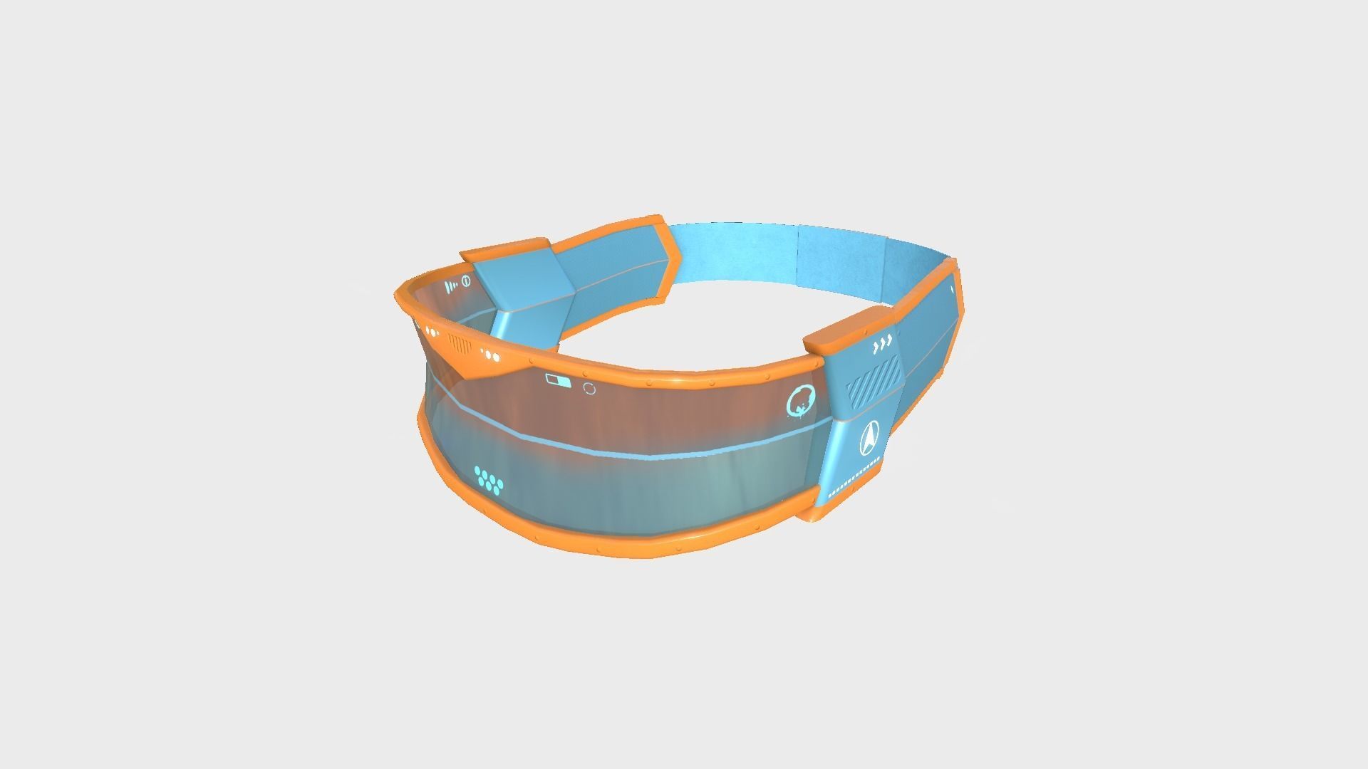 SciFi Glasses C07 Orange Blue - Character Design Fashion Low-poly 3D model_2
