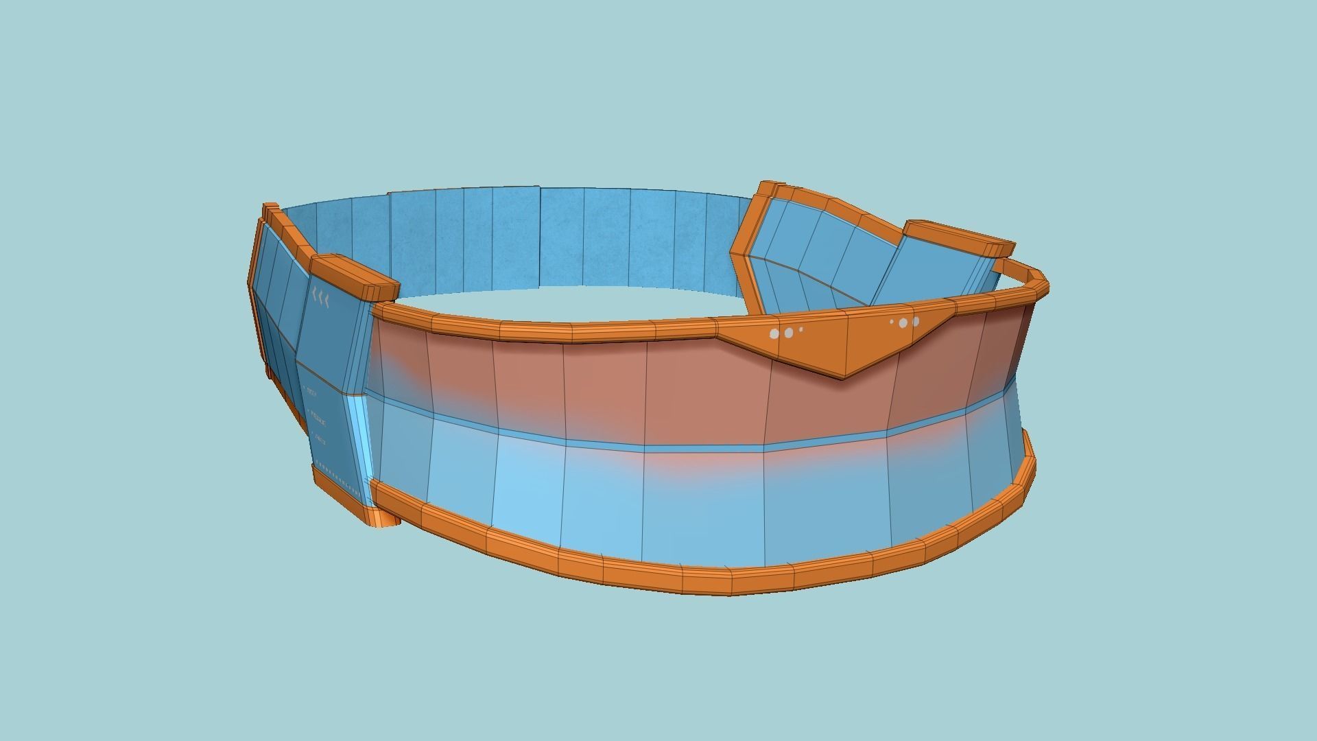 SciFi Glasses C07 Orange Blue - Character Design Fashion Low-poly 3D model_7