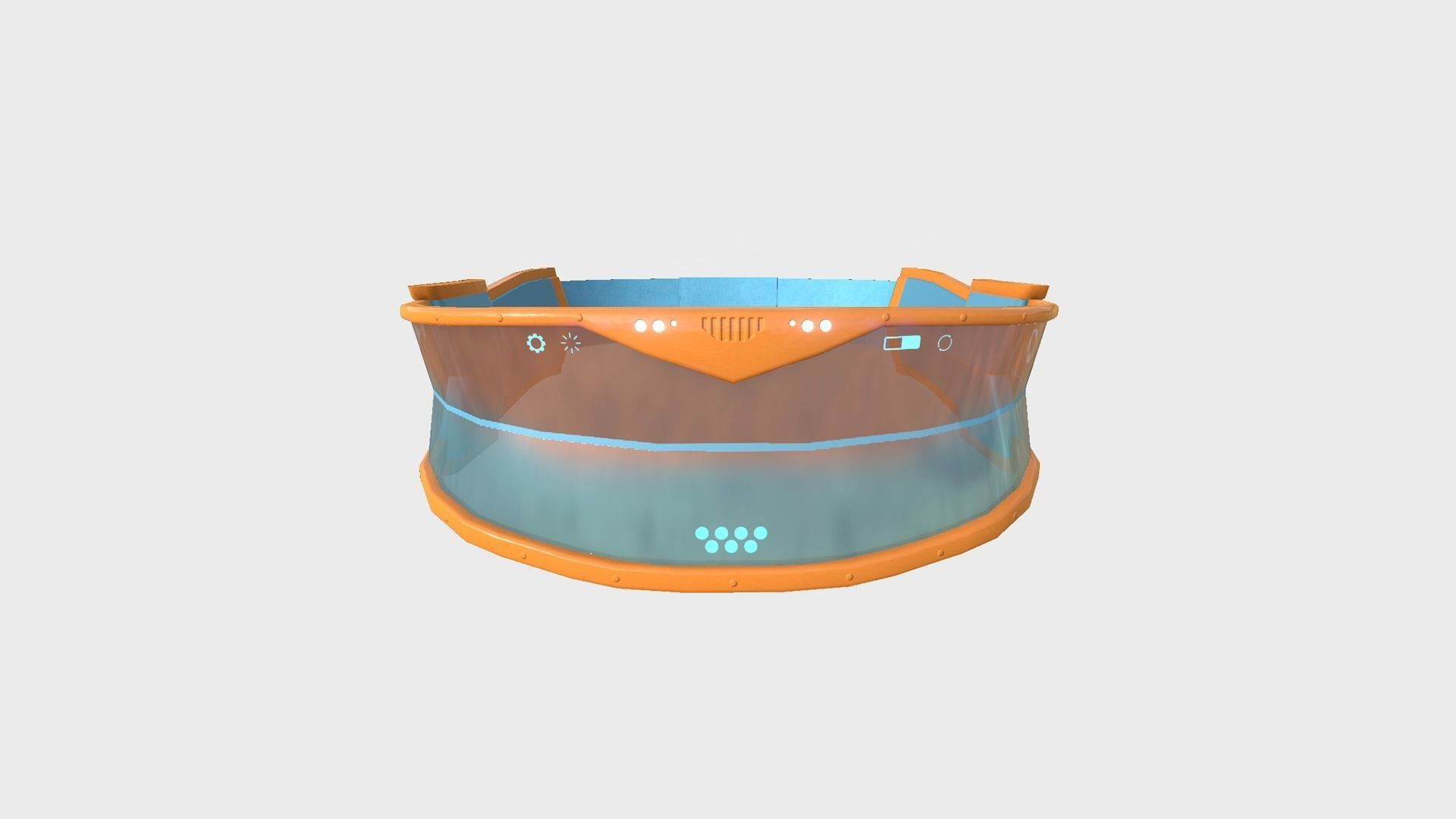 SciFi Glasses C07 Orange Blue - Character Design Fashion Low-poly 3D model_1