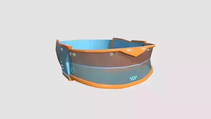 SciFi Glasses C07 Orange Blue - Character Design Fashion Low-poly 3D model