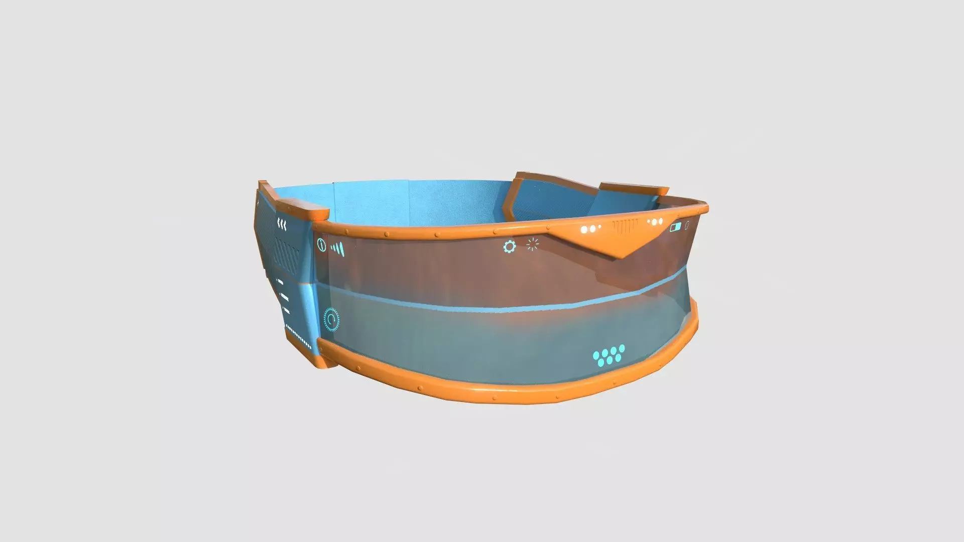 SciFi Glasses C07 Orange Blue - Character Design Fashion Low-poly 3D model_0