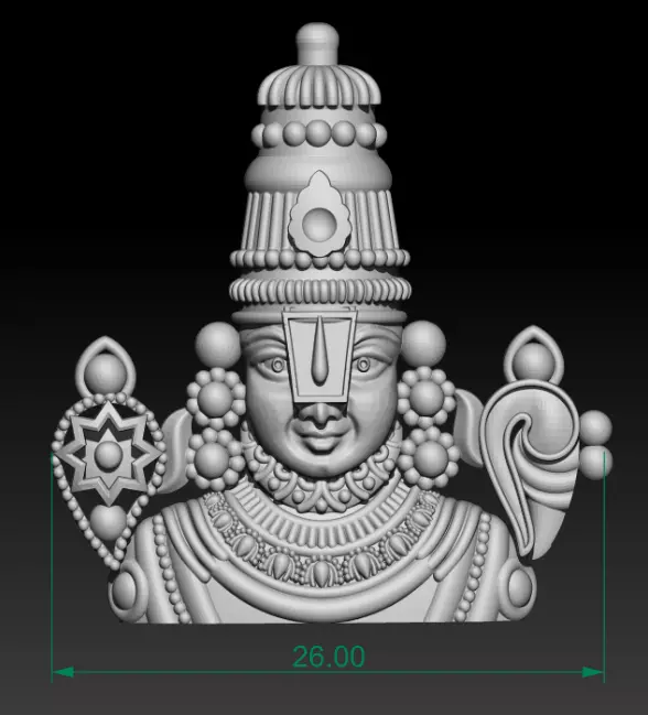 Beautifully crafted balaji pendent set 3D print model