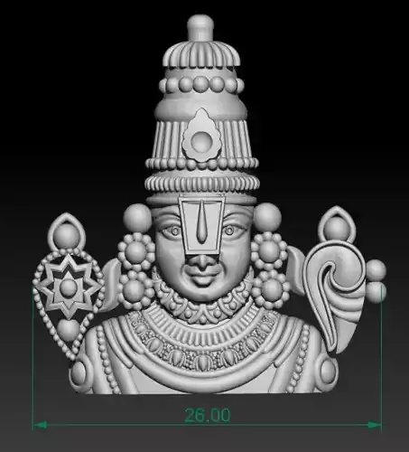 Beautifully crafted balaji pendent set 3D print model