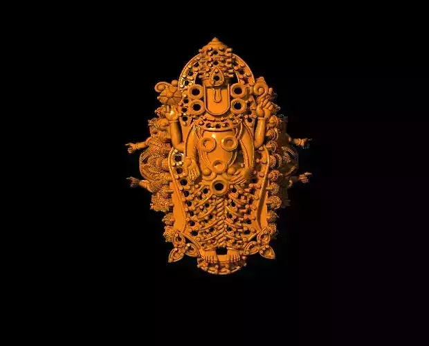 tirupati-balaji-ring-in ornate orange piece of jewelry