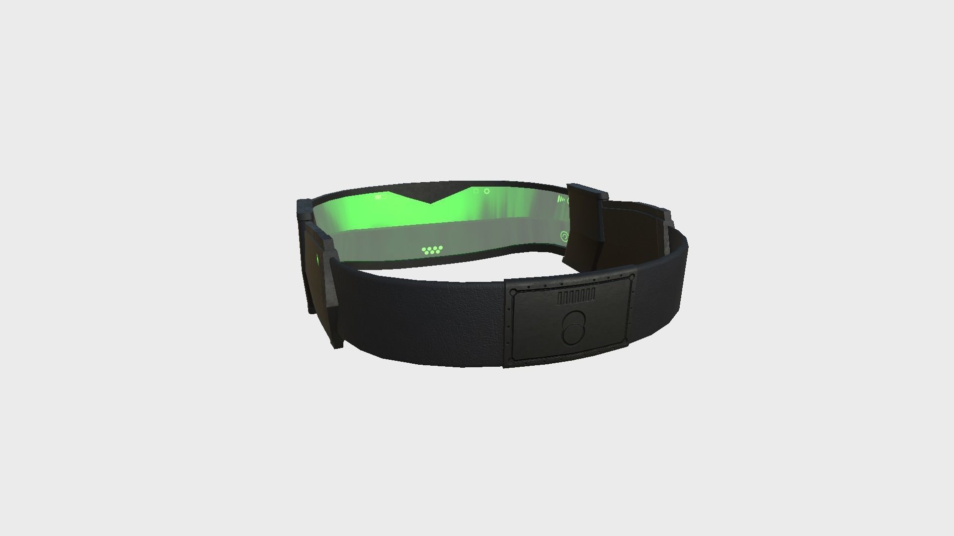 SciFi Glasses C08 Green - Character Design Fashion Low-poly 3D model_2