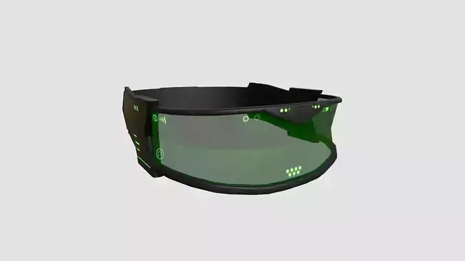 SciFi Glasses C08 Green - Character Design Fashion Low-poly 3D model