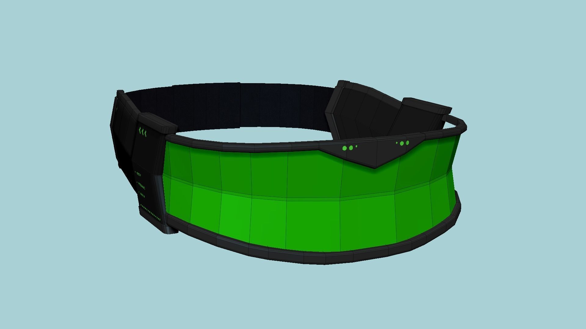 SciFi Glasses C08 Green - Character Design Fashion Low-poly 3D model_6