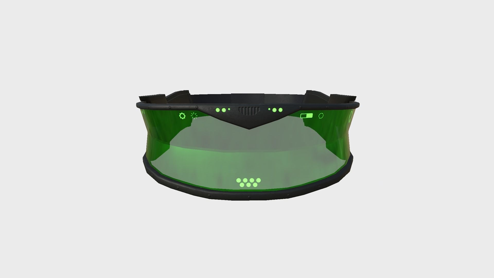 SciFi Glasses C08 Green - Character Design Fashion Low-poly 3D model_1