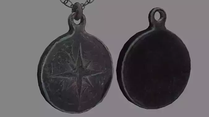 Necklace rusty - gameready 3d model with PBR