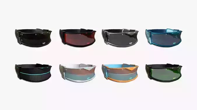 08 SciFi Glasses C Model Collection - Character Design Fashion 