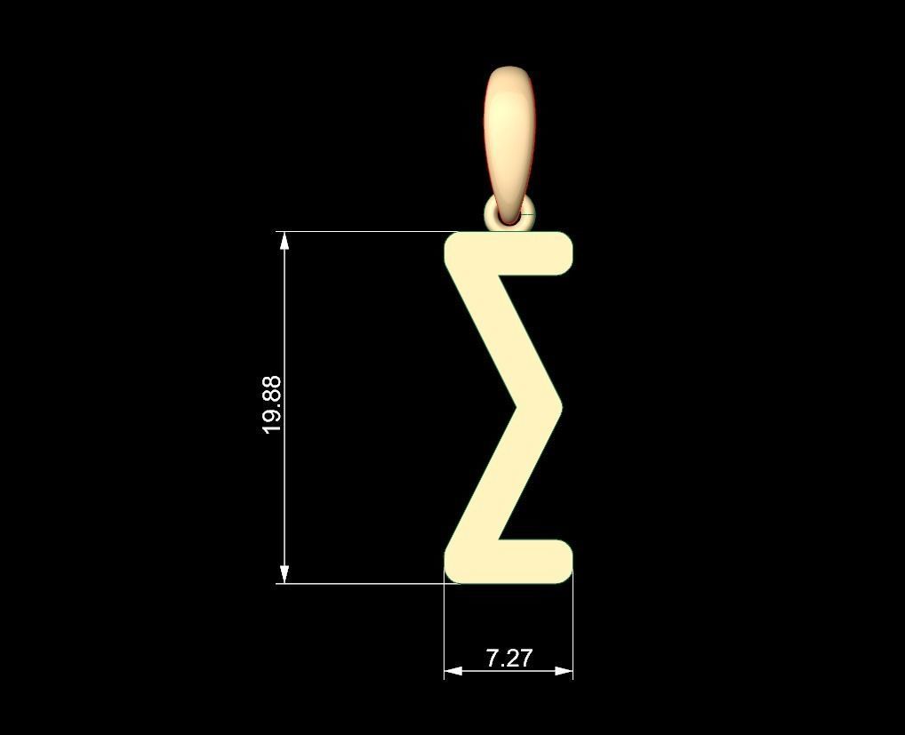 Initial Letters Pendant ANNIHILATION E 3D print model_4