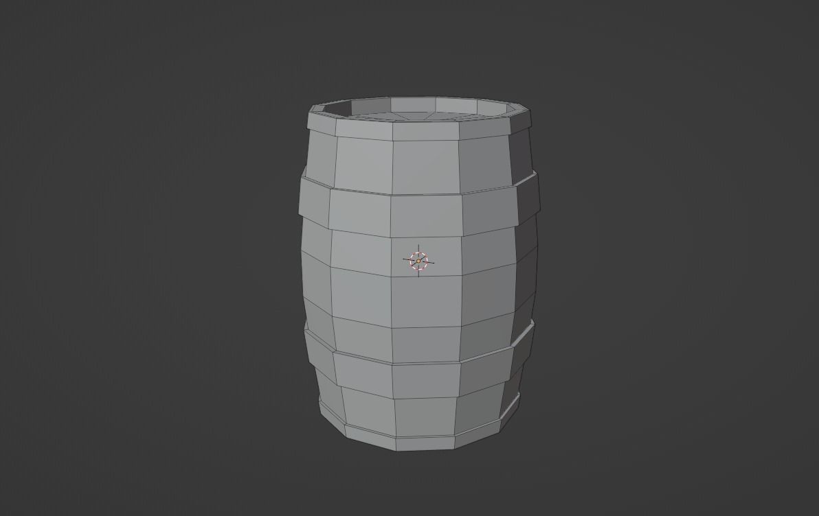 Low poly wooden barrel game Low-poly 3D model_6