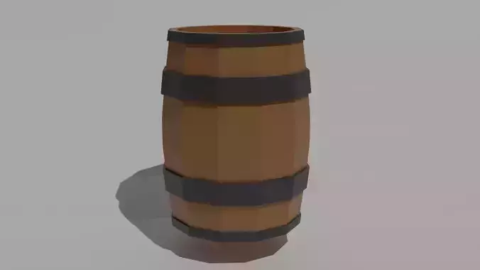 Low poly wooden barrel game