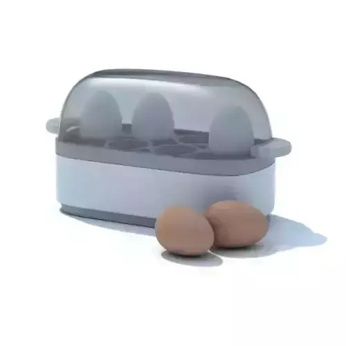 Small White Plastic Egg Container 3D model