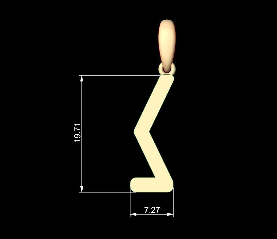 Initial Letters Pendant ANNIHILATION J 3D print model_4