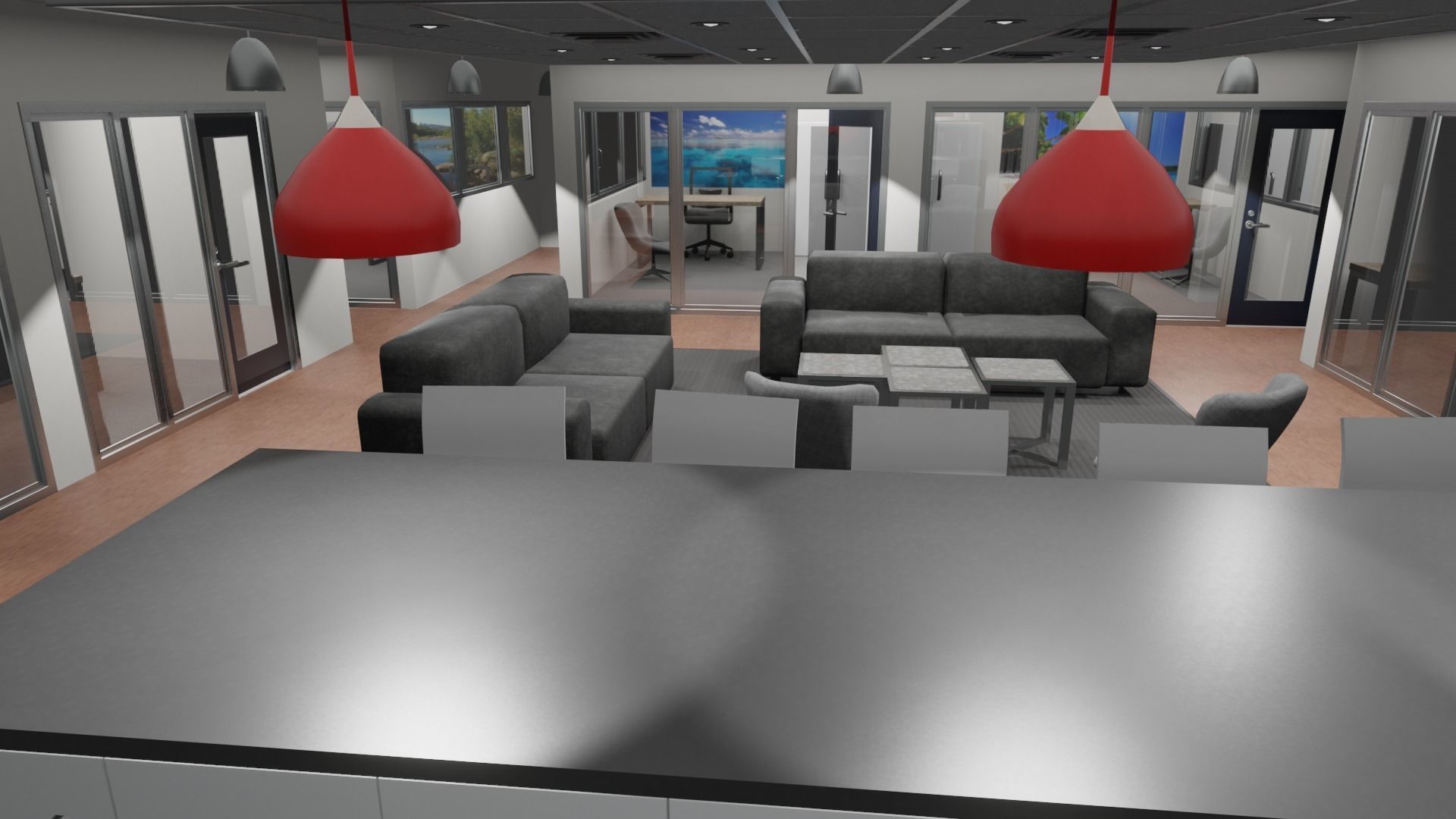 OFFICE FLOOR LOWPOLY AND PBR READY FOR GAMES AND ANIMATIONS Low-poly 3D model_26