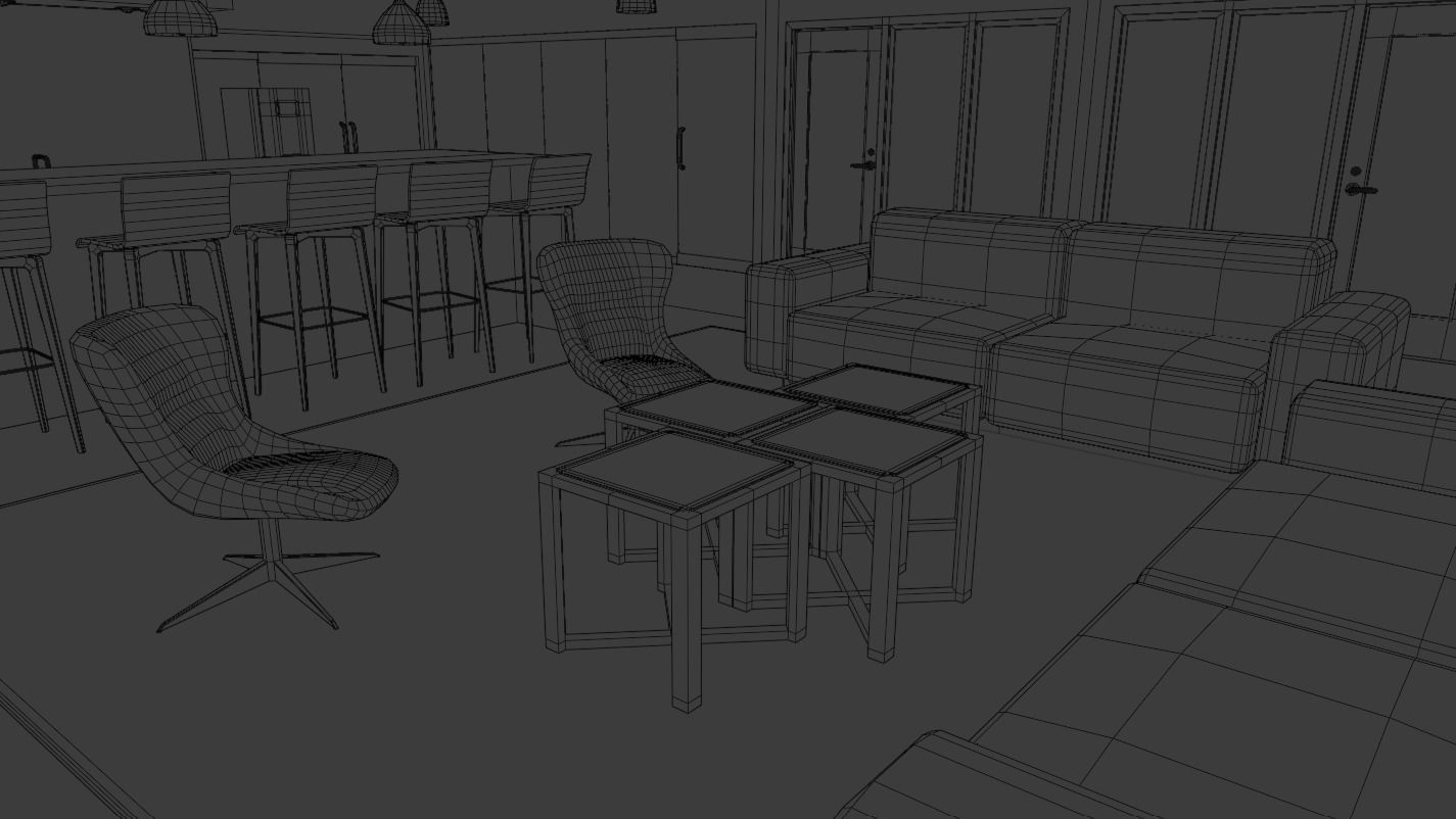 OFFICE FLOOR LOWPOLY AND PBR READY FOR GAMES AND ANIMATIONS Low-poly 3D model_43
