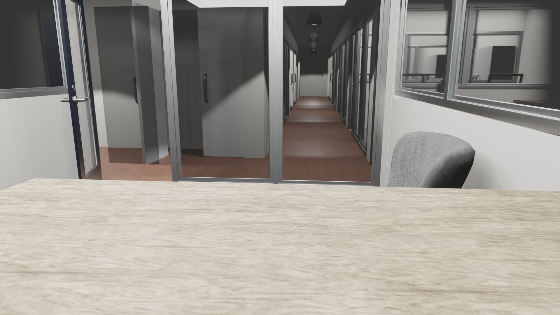 OFFICE FLOOR LOWPOLY AND PBR READY FOR GAMES AND ANIMATIONS Low-poly 3D model_9
