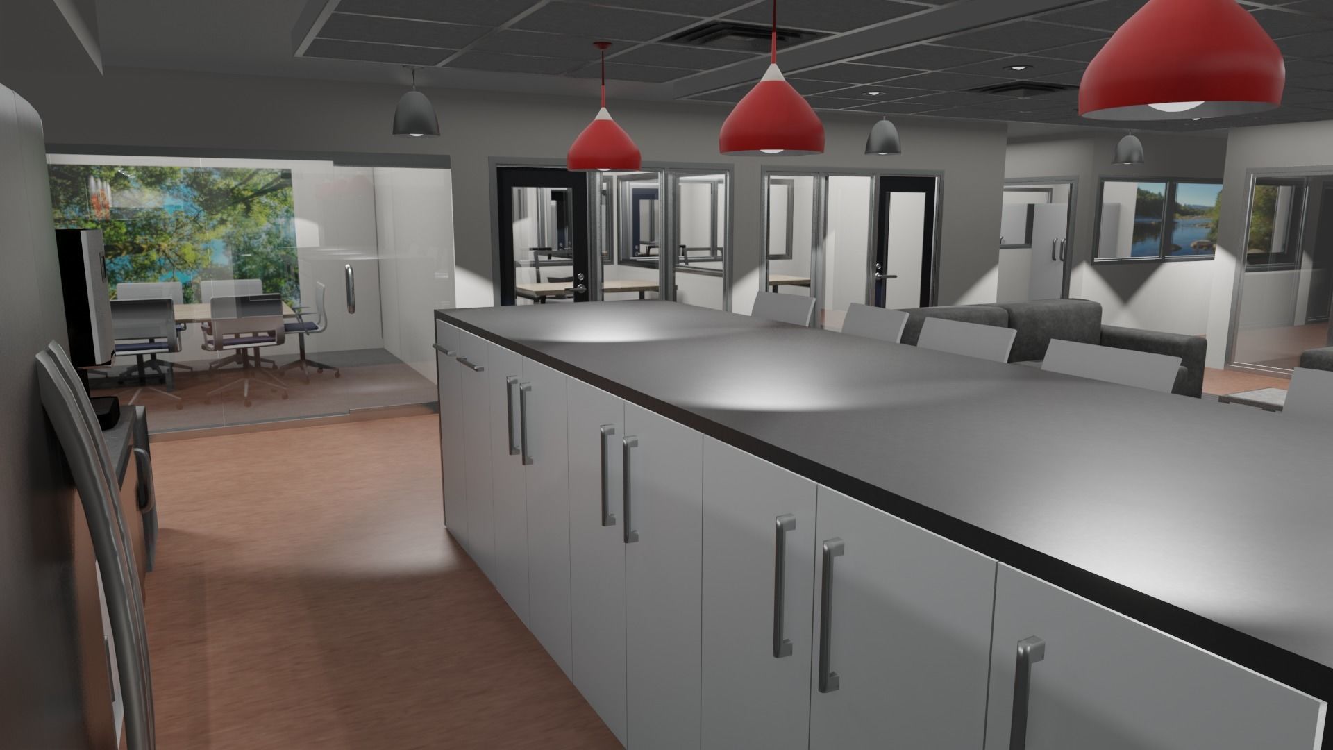 OFFICE FLOOR LOWPOLY AND PBR READY FOR GAMES AND ANIMATIONS Low-poly 3D model_24