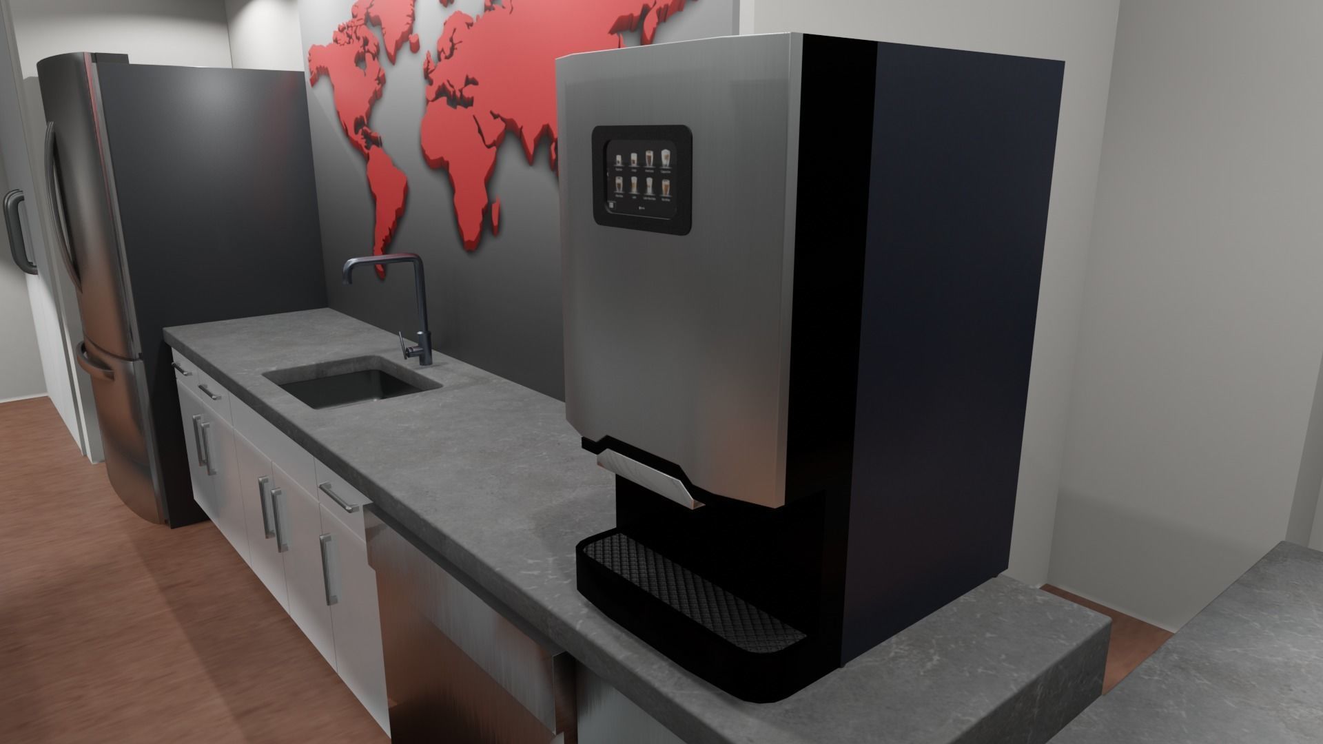 OFFICE FLOOR LOWPOLY AND PBR READY FOR GAMES AND ANIMATIONS Low-poly 3D model_5