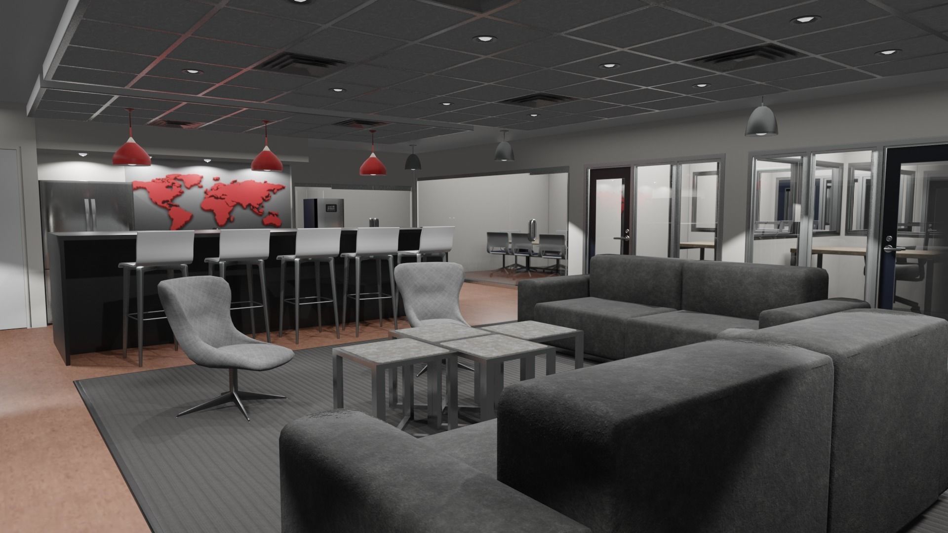 OFFICE FLOOR LOWPOLY AND PBR READY FOR GAMES AND ANIMATIONS Low-poly 3D model_3