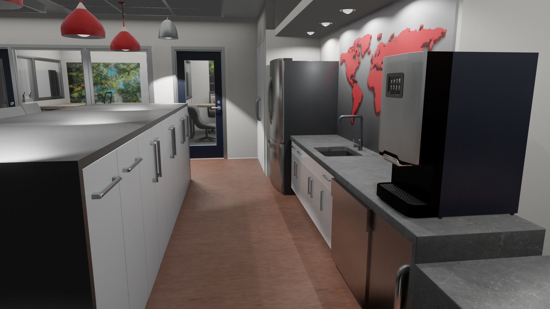 OFFICE FLOOR LOWPOLY AND PBR READY FOR GAMES AND ANIMATIONS Low-poly 3D model_4