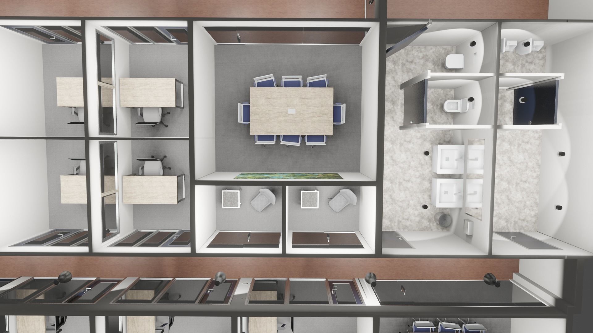 OFFICE FLOOR LOWPOLY AND PBR READY FOR GAMES AND ANIMATIONS Low-poly 3D model_14