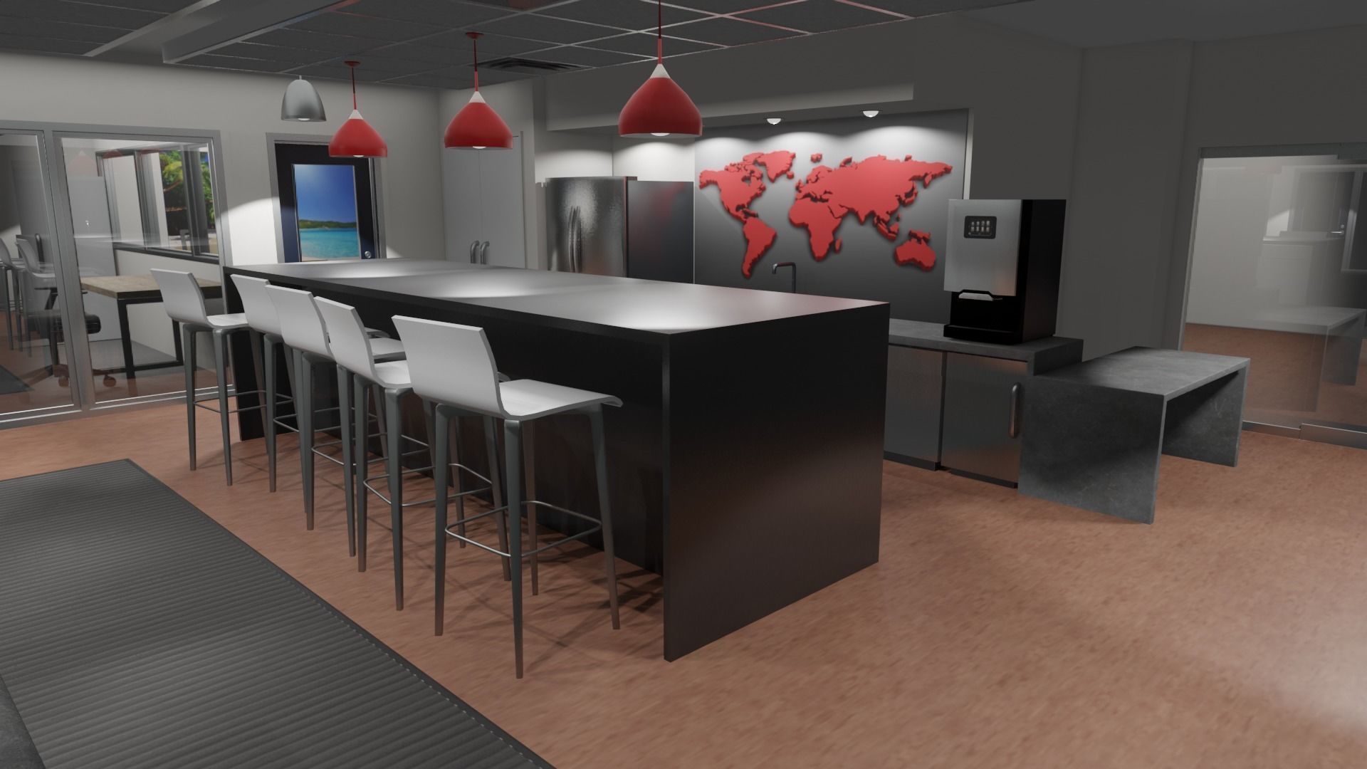 OFFICE FLOOR LOWPOLY AND PBR READY FOR GAMES AND ANIMATIONS Low-poly 3D model_16
