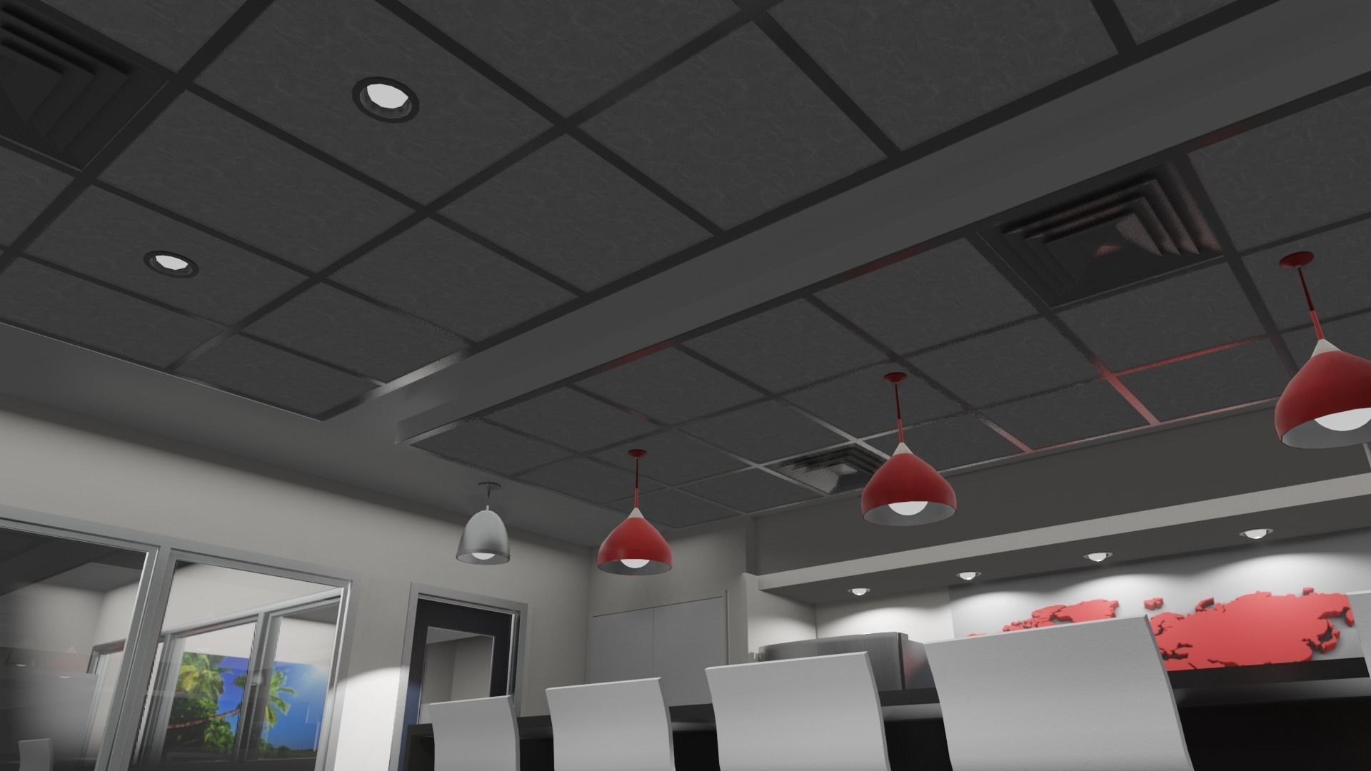 OFFICE FLOOR LOWPOLY AND PBR READY FOR GAMES AND ANIMATIONS Low-poly 3D model_12