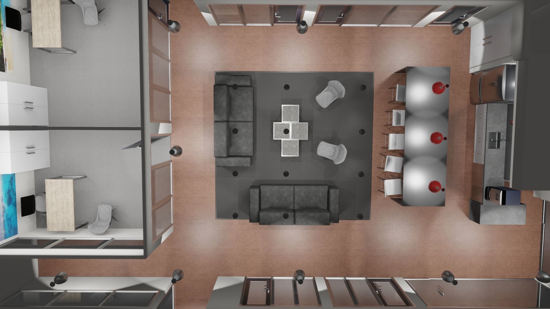 OFFICE FLOOR LOWPOLY AND PBR READY FOR GAMES AND ANIMATIONS Low-poly 3D model_15