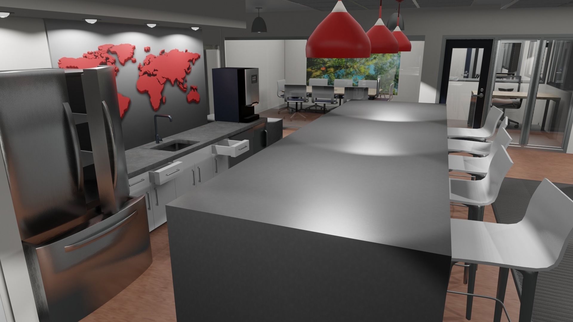 OFFICE FLOOR LOWPOLY AND PBR READY FOR GAMES AND ANIMATIONS Low-poly 3D model_25
