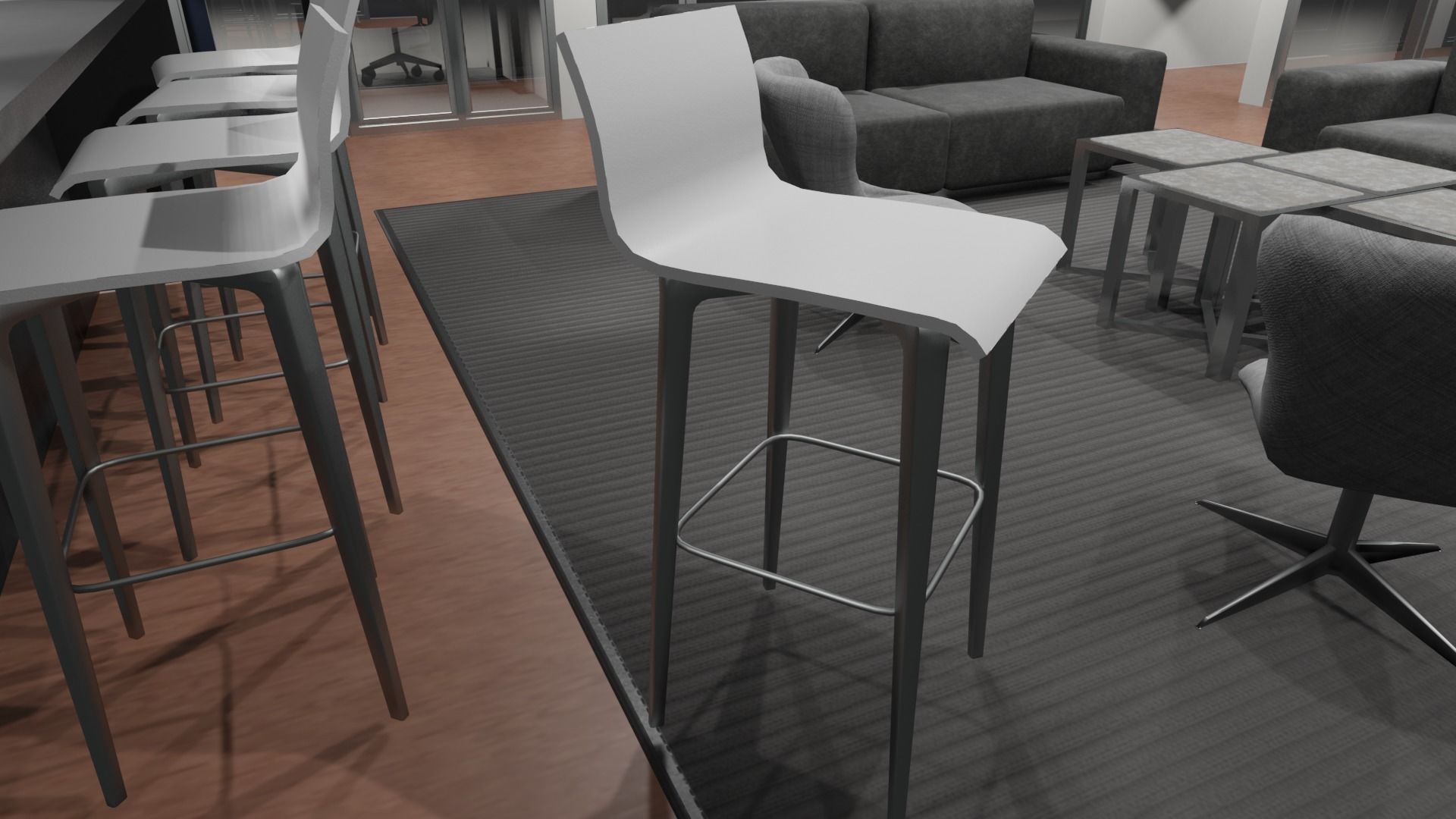 OFFICE FLOOR LOWPOLY AND PBR READY FOR GAMES AND ANIMATIONS Low-poly 3D model_21