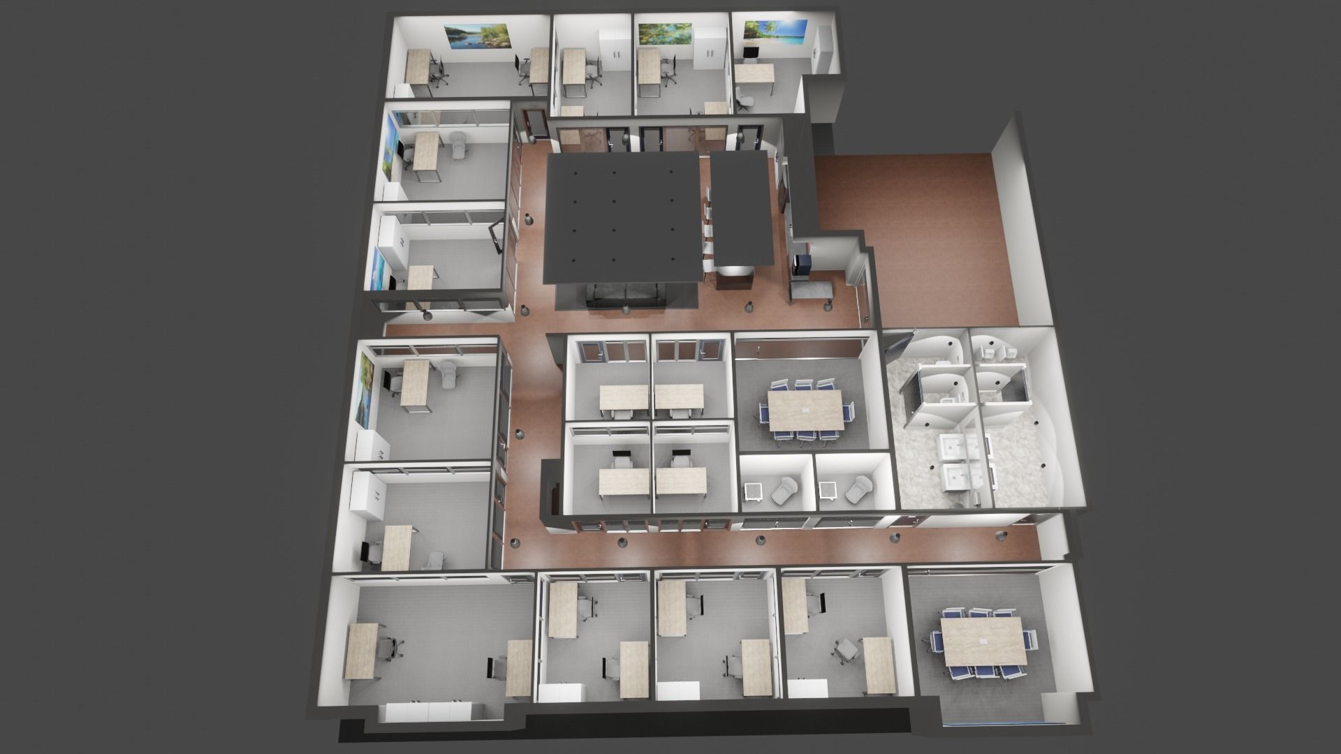 OFFICE FLOOR LOWPOLY AND PBR READY FOR GAMES AND ANIMATIONS Low-poly 3D model_2