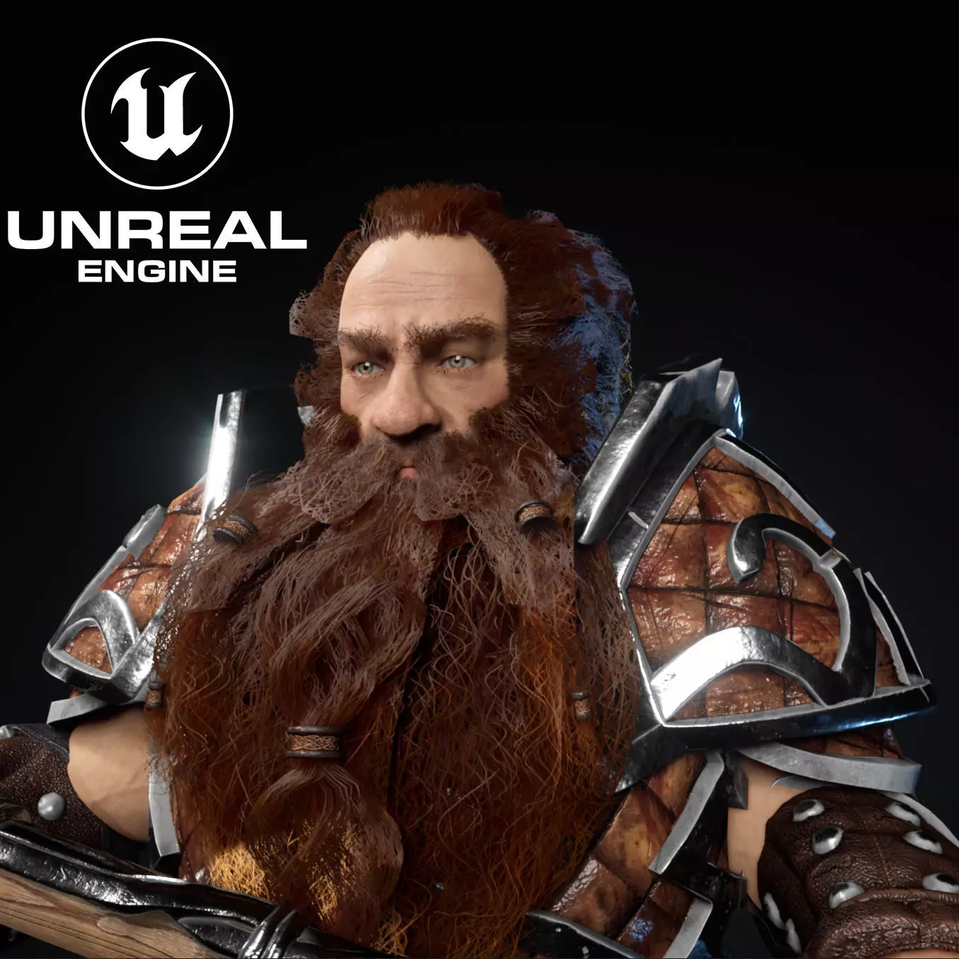 Dwarf warriror Low-poly 3D model_0