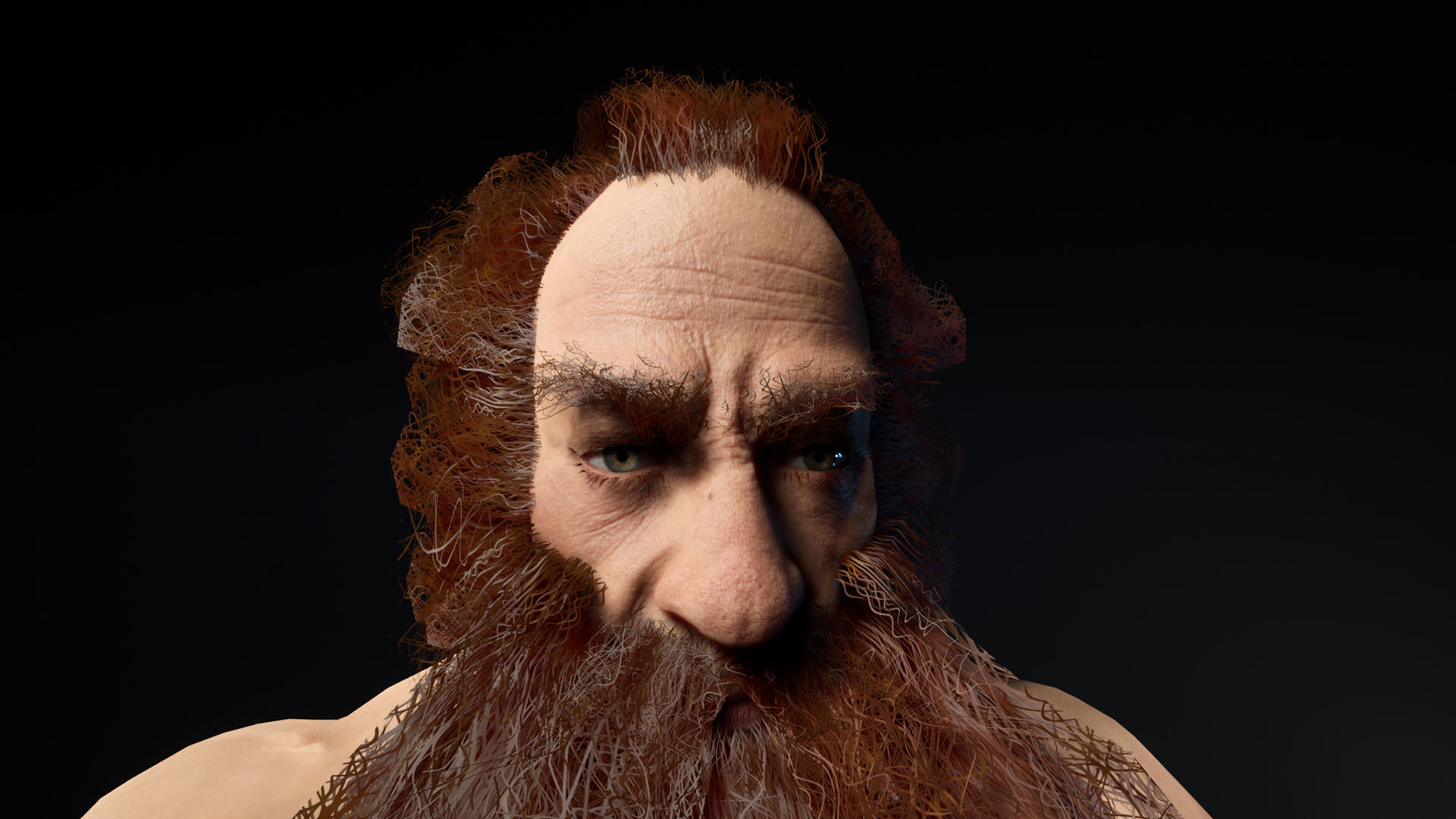 Dwarf warriror Low-poly 3D model_7