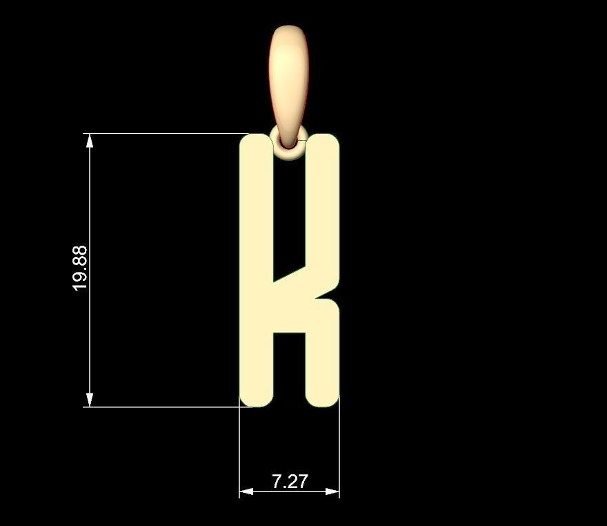Initial Letters Pendant ANNIHILATION K 3D print model_4