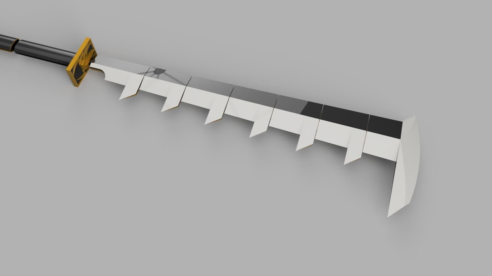 BLEACH EXTENTABLE ZABIMARU 3D print model_1