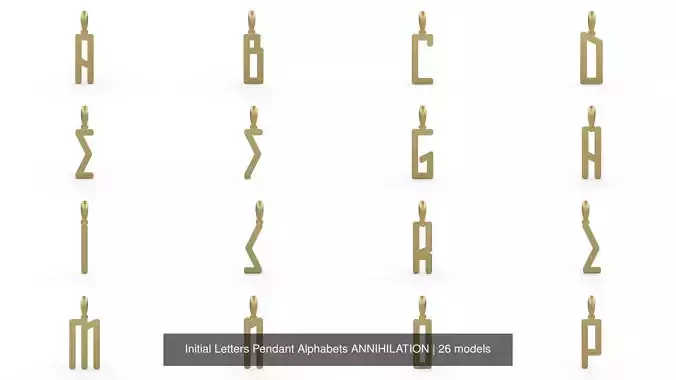 Initial Letters Pendant Alphabets ANNIHILATION 3D Model Collection