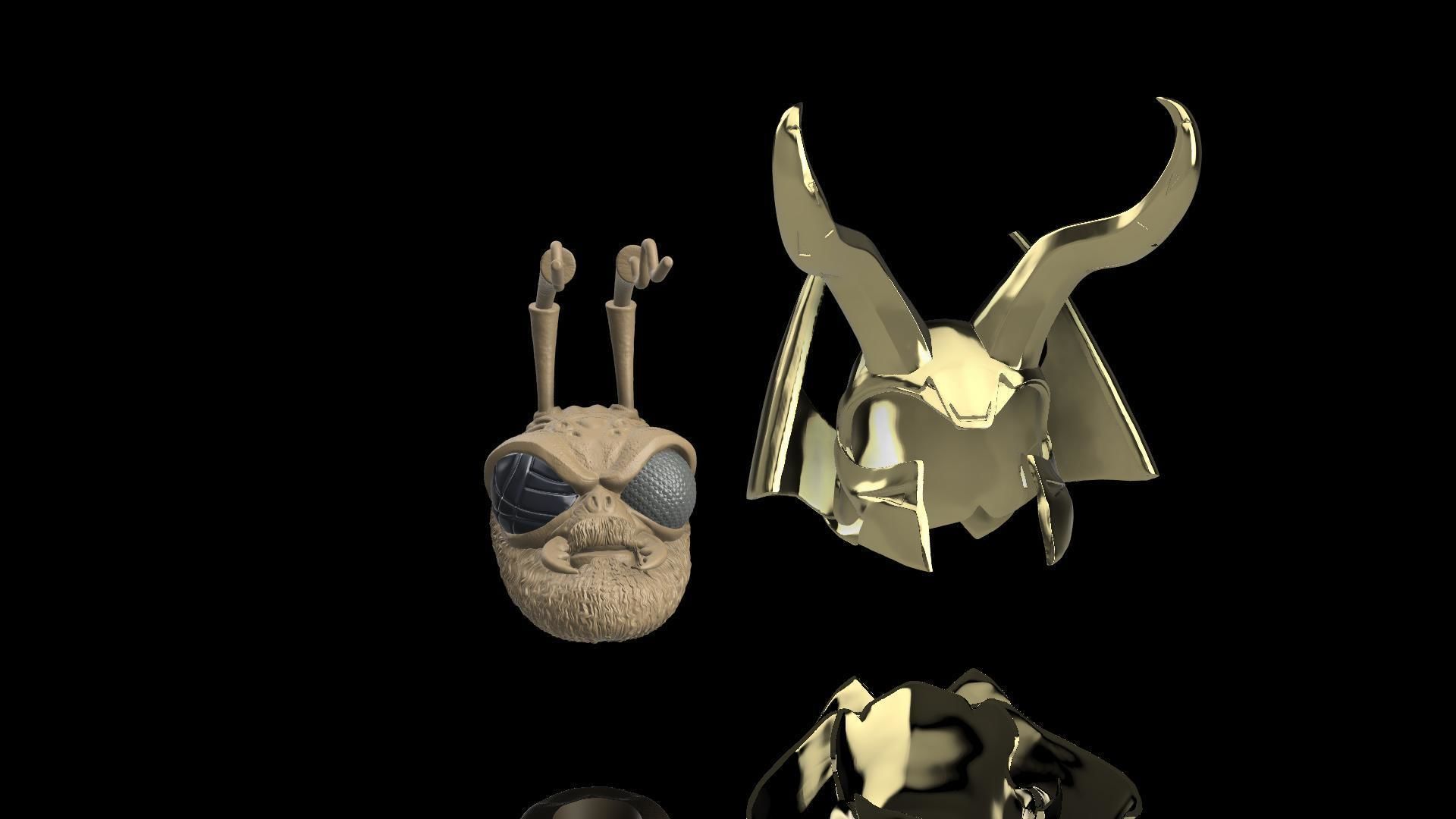 Custom Head and Helm - All Father Insect 3D print model_1