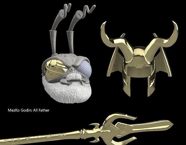 Custom Head and Helm - All Father Insect 3D print model